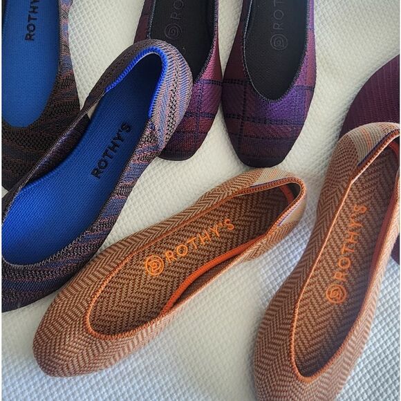 Rothy's Women's Flats in Blue, Purple, and Orange - Picture 2 of 12